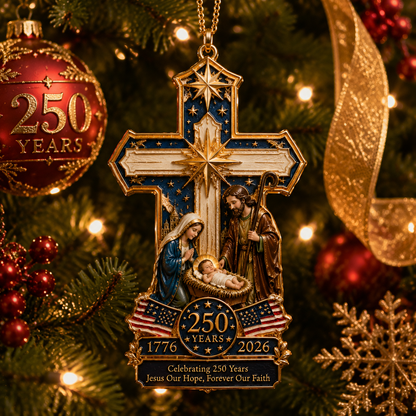 ⏰ Limited anniversary edition✨49% OFF!🔥Cross-Shaped Jesus Nativity Christmas Tree Ornament