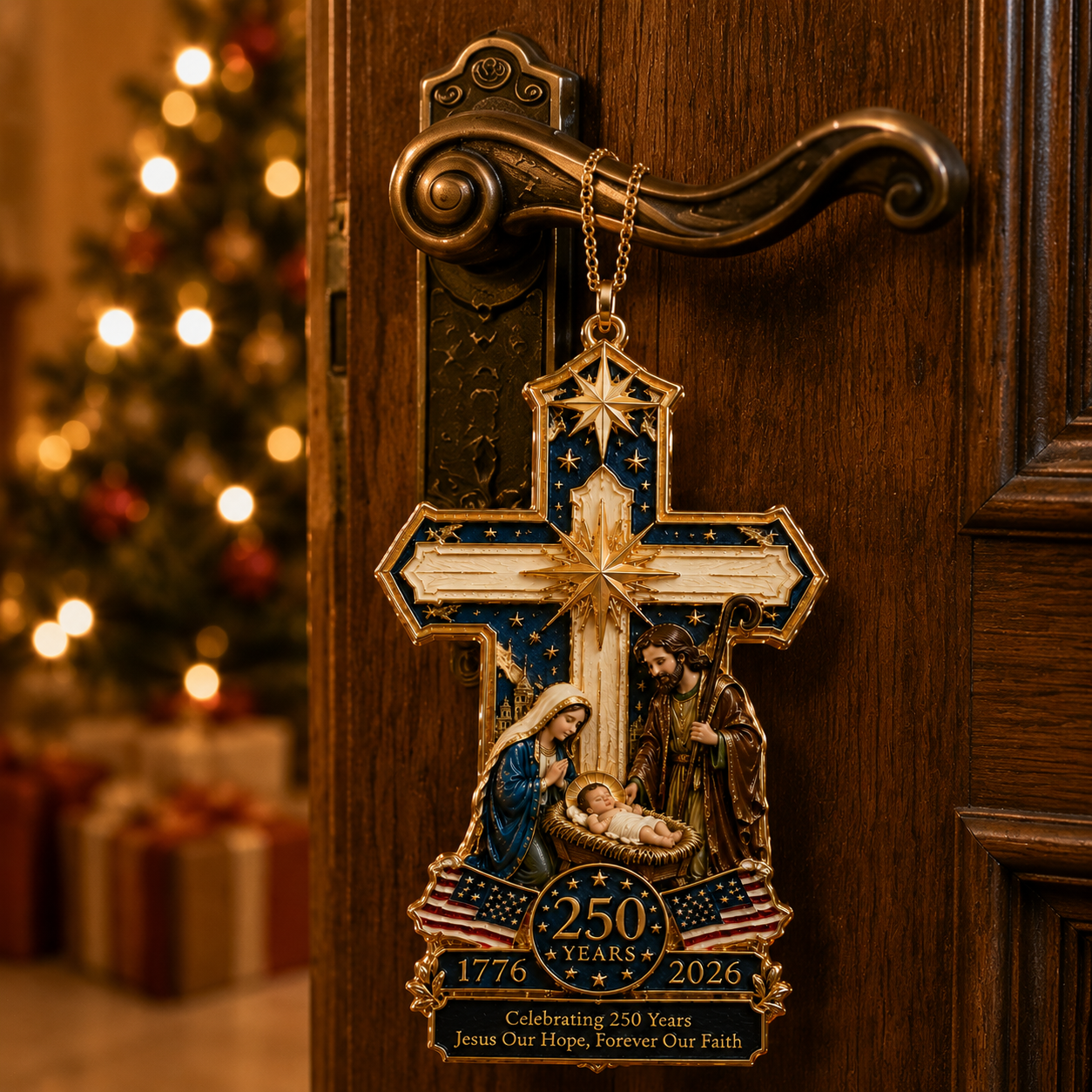 ⏰ Limited anniversary edition✨49% OFF!🔥Cross-Shaped Jesus Nativity Christmas Tree Ornament