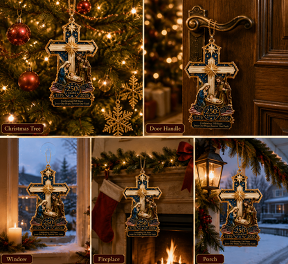 ⏰ Limited anniversary edition✨49% OFF!🔥Cross-Shaped Jesus Nativity Christmas Tree Ornament