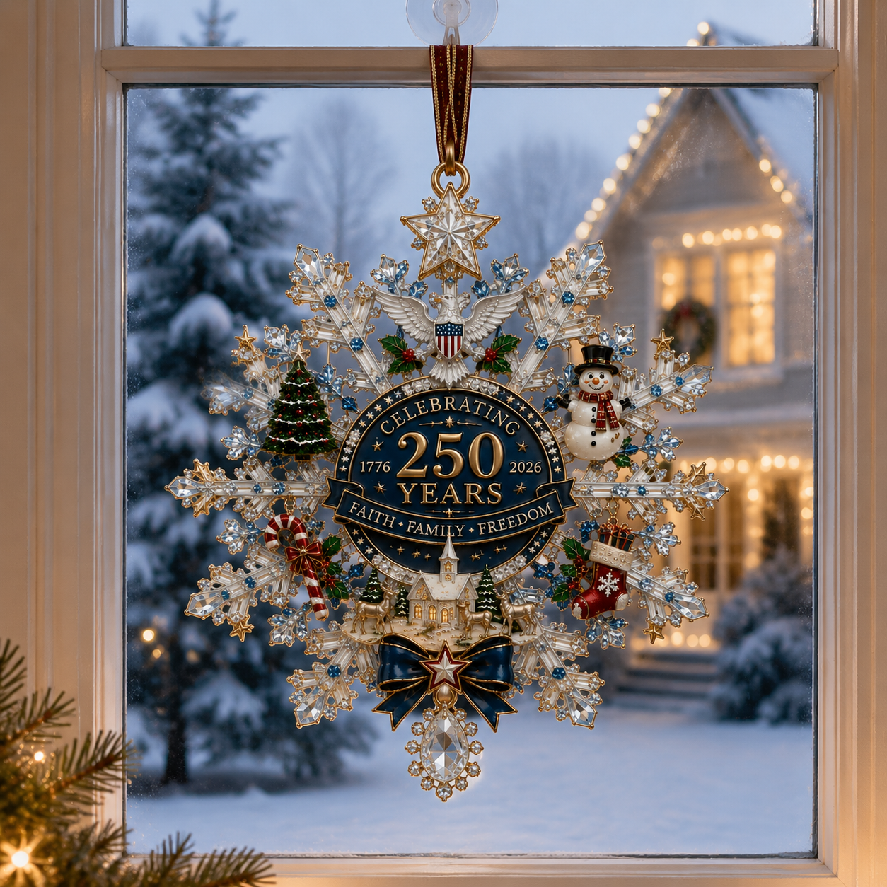 ✨49% OFF!🔥Shimmering Silver Christmas Commemorative Snowflake Ornament
