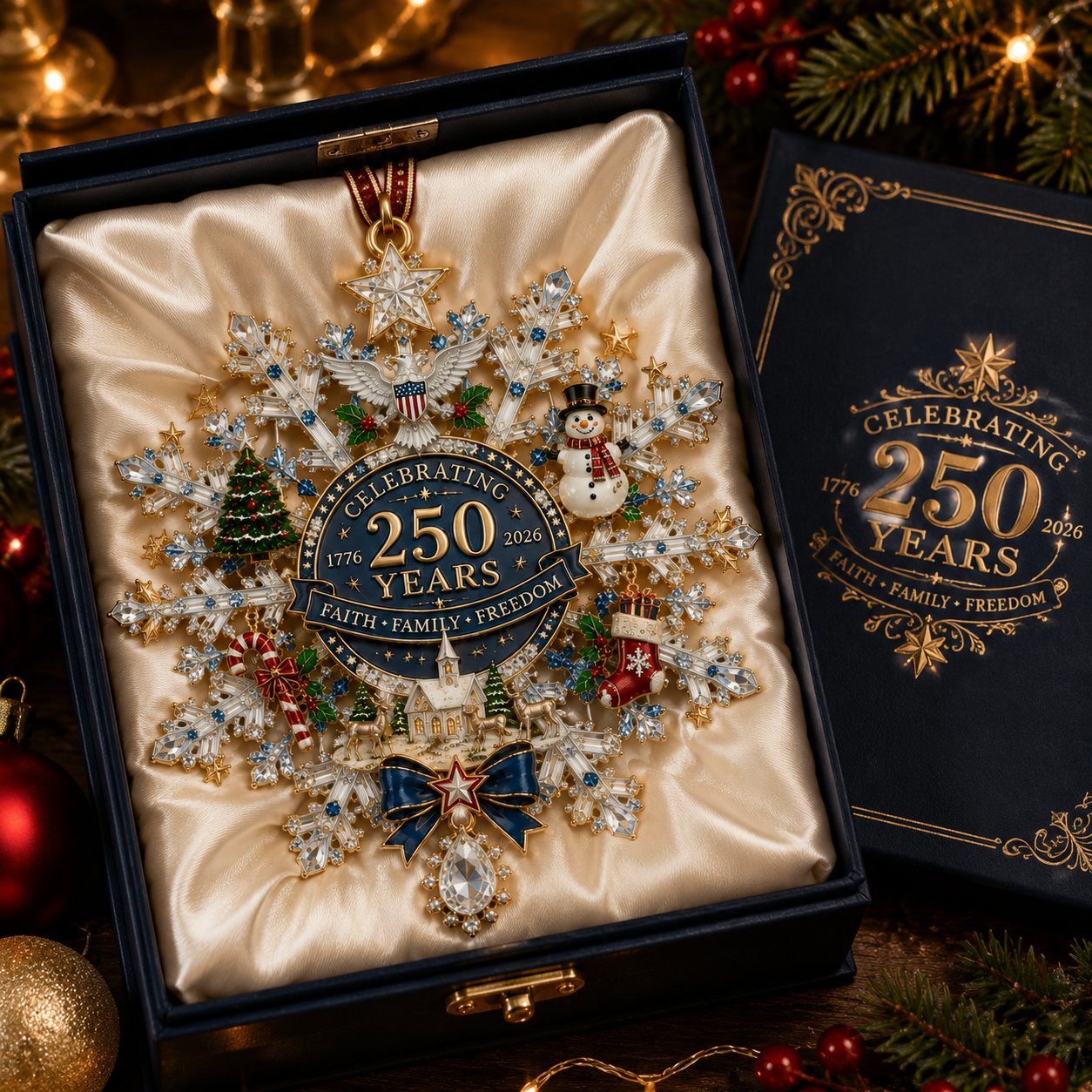 ✨49% OFF!🔥Shimmering Silver Christmas Commemorative Snowflake Ornament