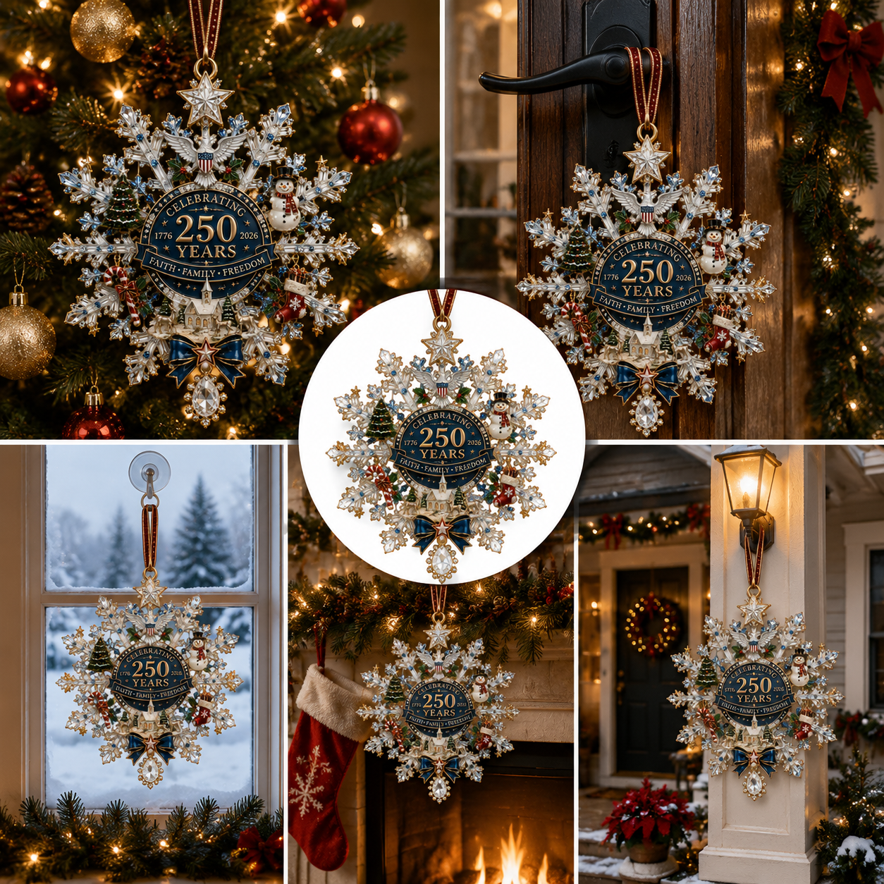 ✨49% OFF!🔥Shimmering Silver Christmas Commemorative Snowflake Ornament