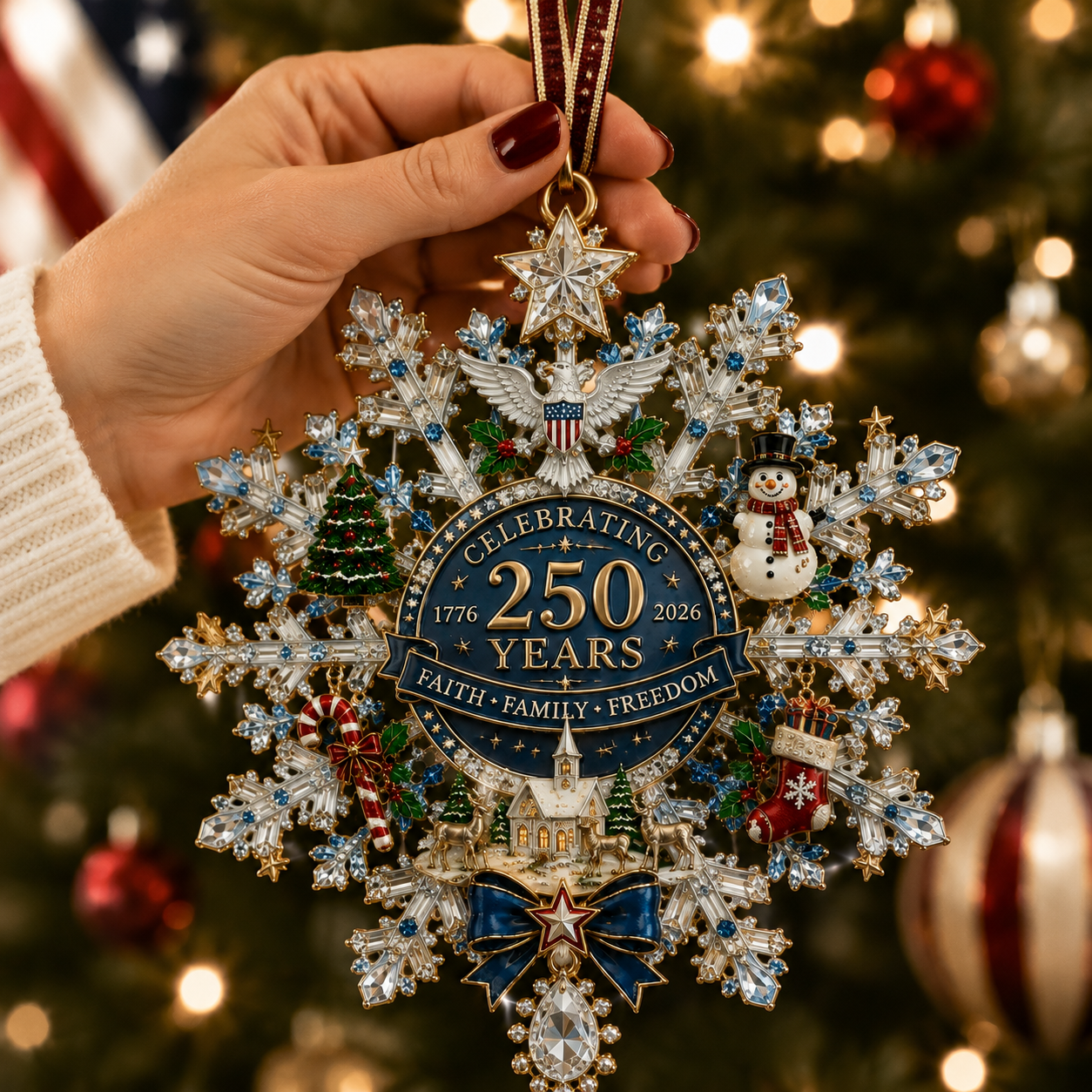 ✨49% OFF!🔥Shimmering Silver Christmas Commemorative Snowflake Ornament