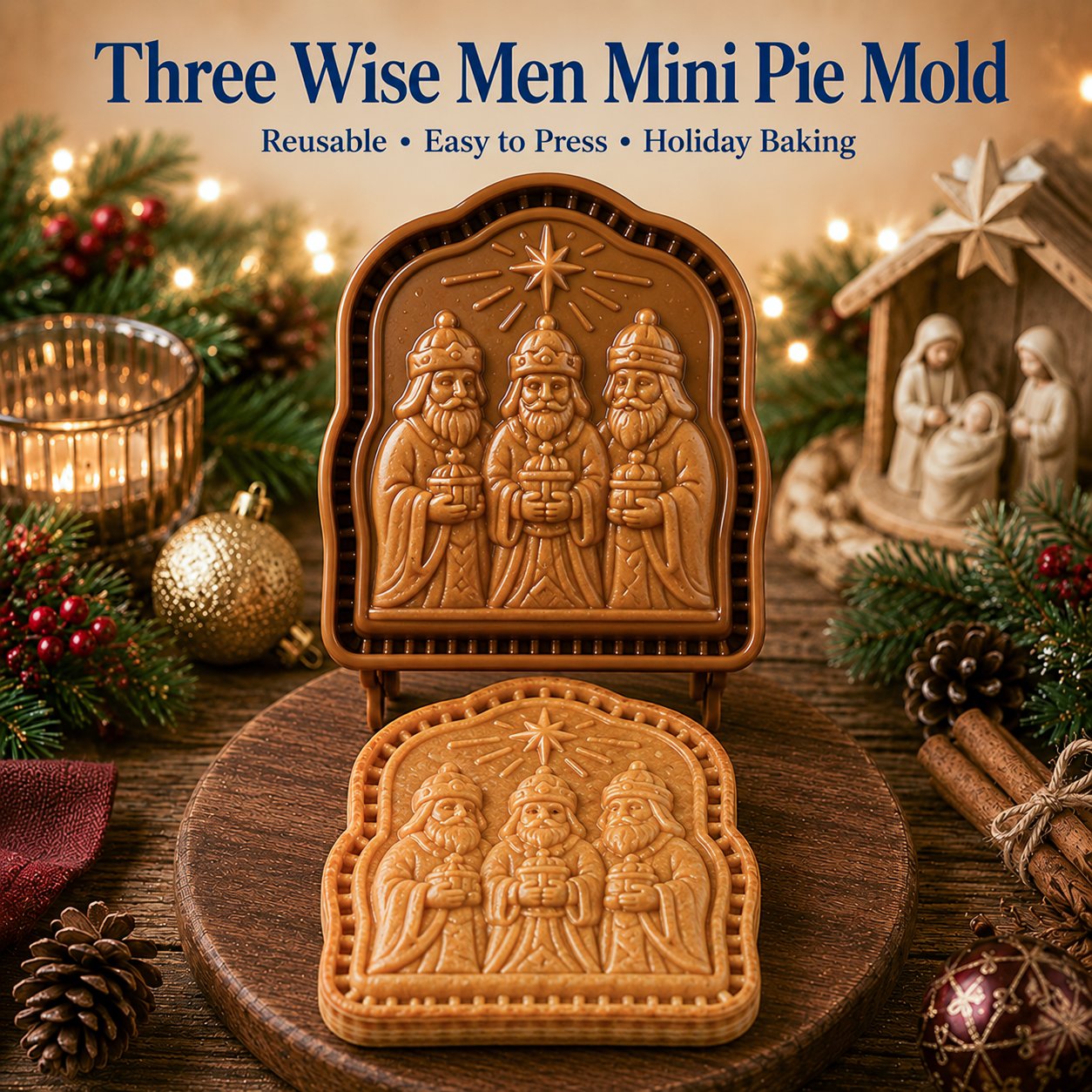 🎁🇺🇸 Last Day Promo: 50% OFF ✝️ Faith & Nativity Christmas Mini Pie Mold Collection