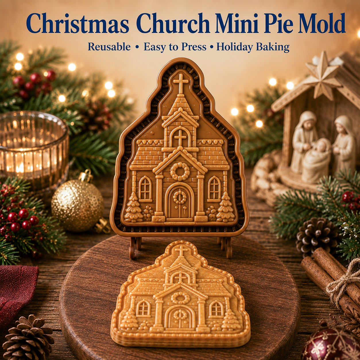 🎁🇺🇸 Last Day Promo: 50% OFF ✝️ Faith & Nativity Christmas Mini Pie Mold Collection