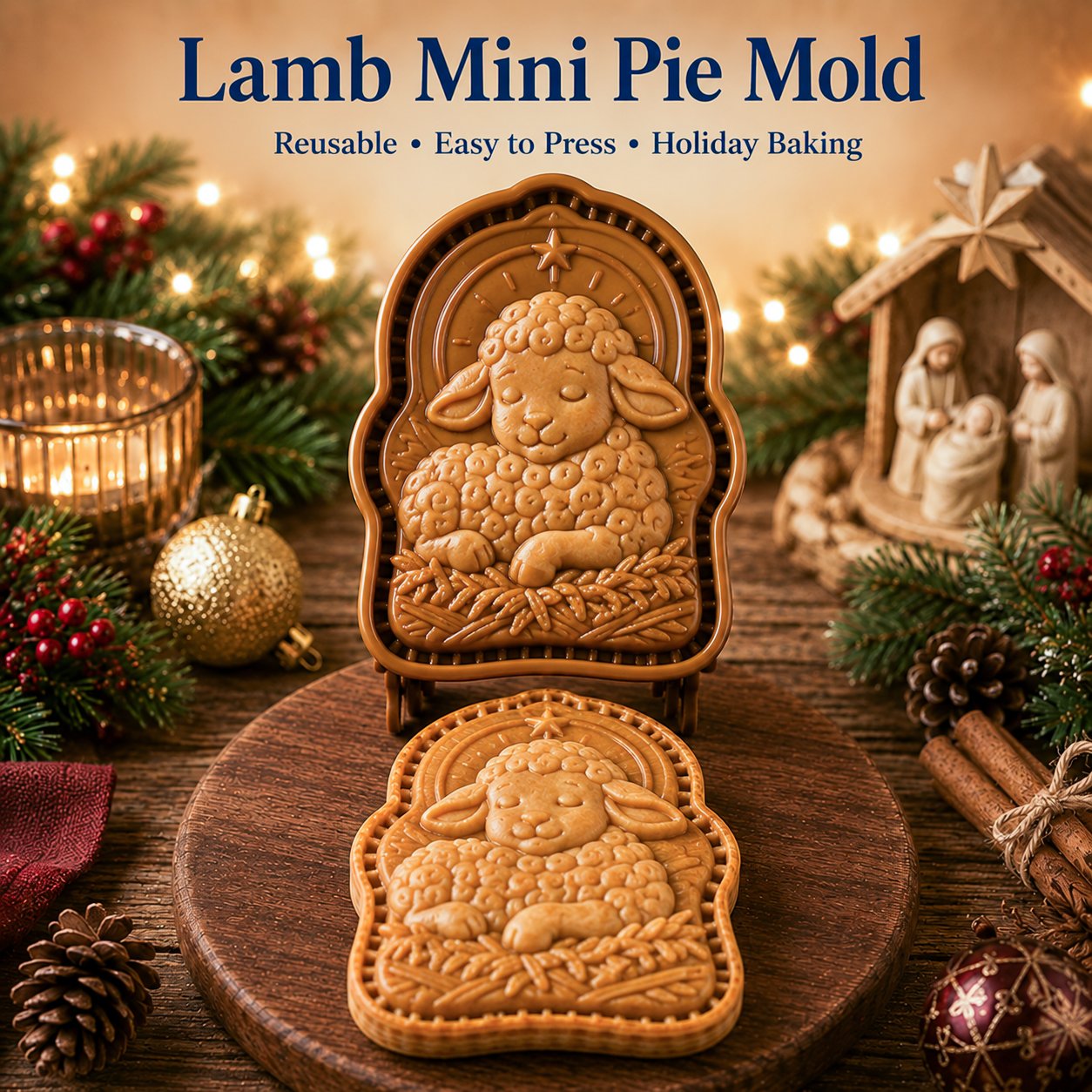 🎁🇺🇸 Last Day Promo: 50% OFF ✝️ Faith & Nativity Christmas Mini Pie Mold Collection