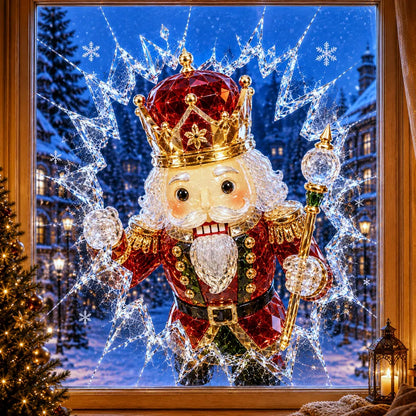 🎄Crystal Christmas Break-In Window Decal | 3D Shattered Glass Illusion