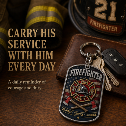 🚒 Firefighter Honor Keychain