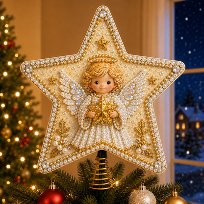⭐ Pearl Diamond Art Christmas Tree Topper Kit