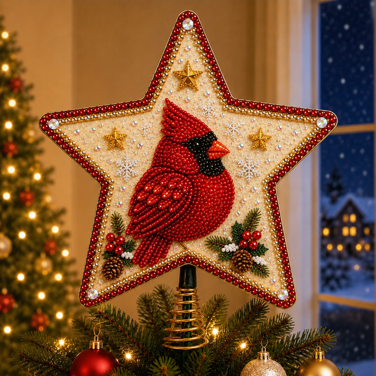 ⭐ Pearl Diamond Art Christmas Tree Topper Kit