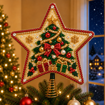⭐ Pearl Diamond Art Christmas Tree Topper Kit