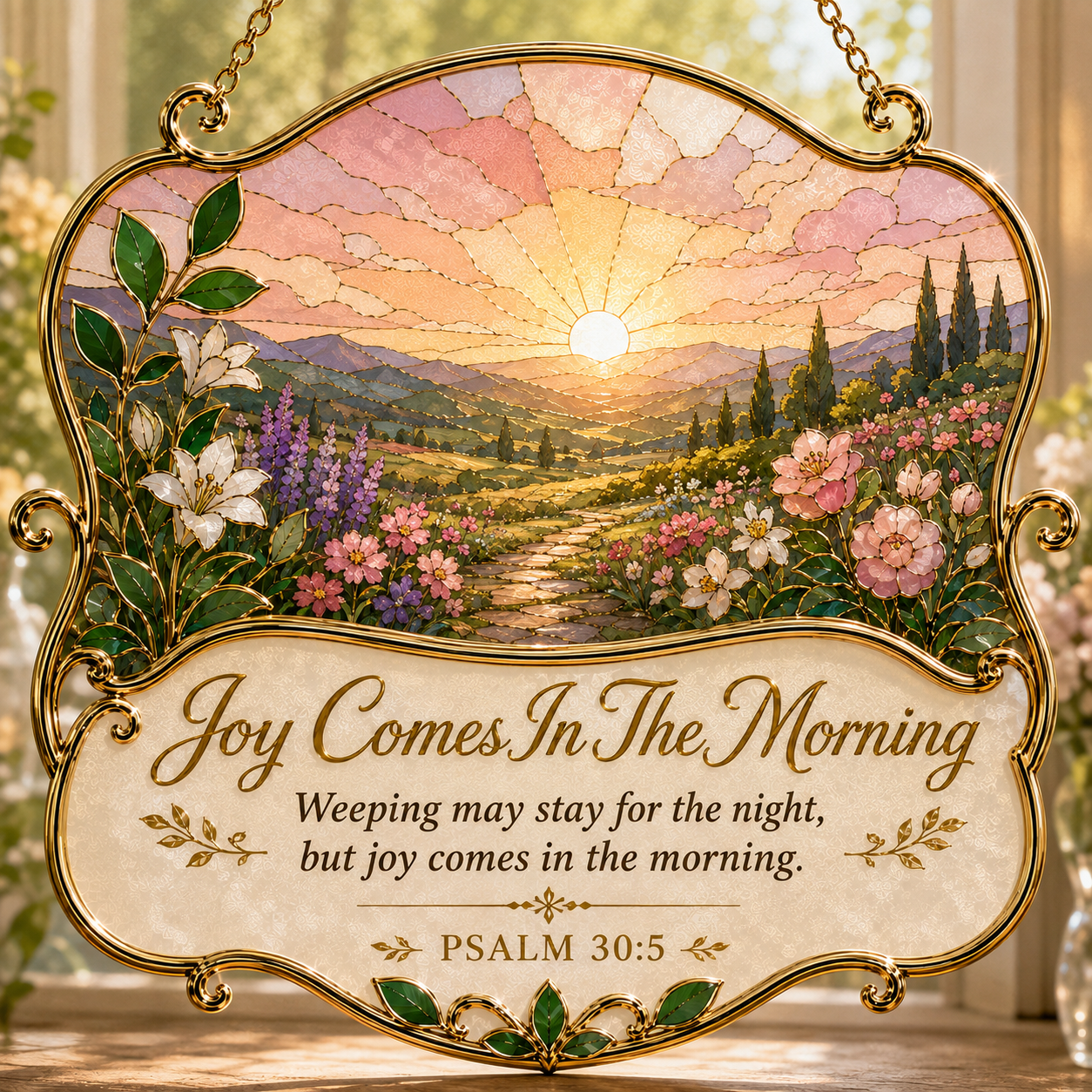 ✝️ Faith & Scripture Hanging Window Decor