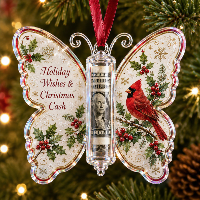 🦋 💵 Christmas Cash Gift Butterfly Ornament – Holiday Money Holder Keepsake 🎄 ✨