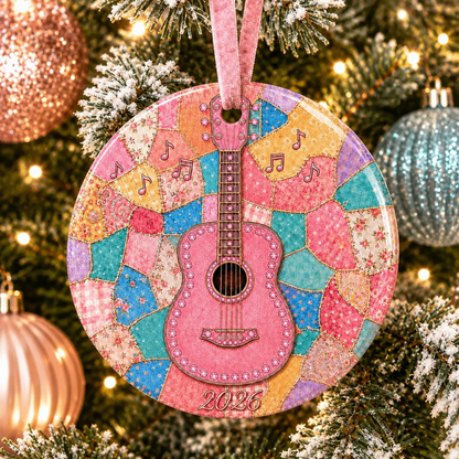 🎁Last Day 49% OFF - Pink Guitar Memorial Heart Ornament