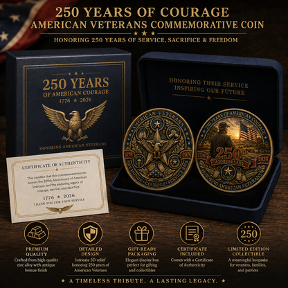 🇺🇸 Limited Edition 250th Anniversary Commemorative Veteran Coin (1776-2026)🦅