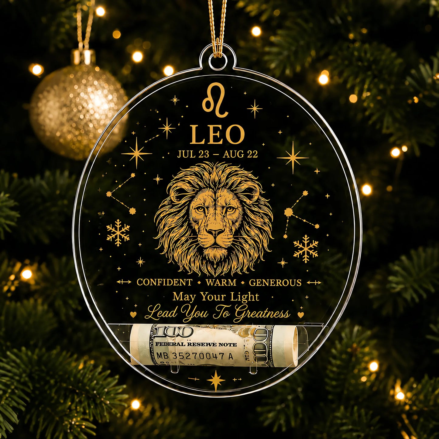 🎄✨ Zodiac Christmas Cash Ornament – 12 Astrology Signs Money Holder Keepsake Gift