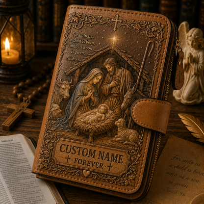 Personalized Christian Wallet – Custom Name Faith Wallet with Bible Verse