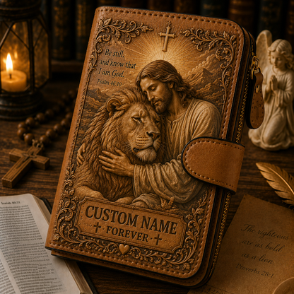 Personalized Christian Wallet – Custom Name Faith Wallet with Bible Verse