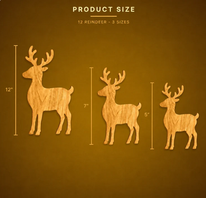 Light-up Press-to-Open Reindeer Christmas Decoration Set