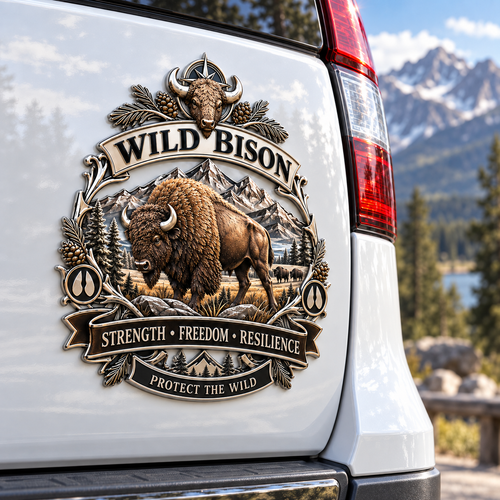 🚙Wild Bison Metal Car Emblem – Strength · Freedom · Resilience