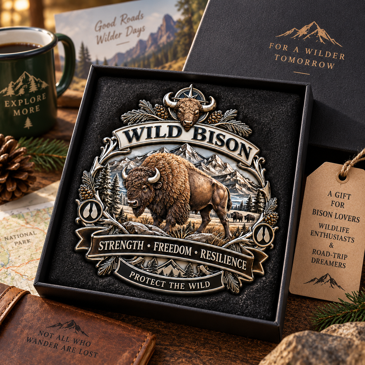 🚙Wild Bison Metal Car Emblem – Strength · Freedom · Resilience