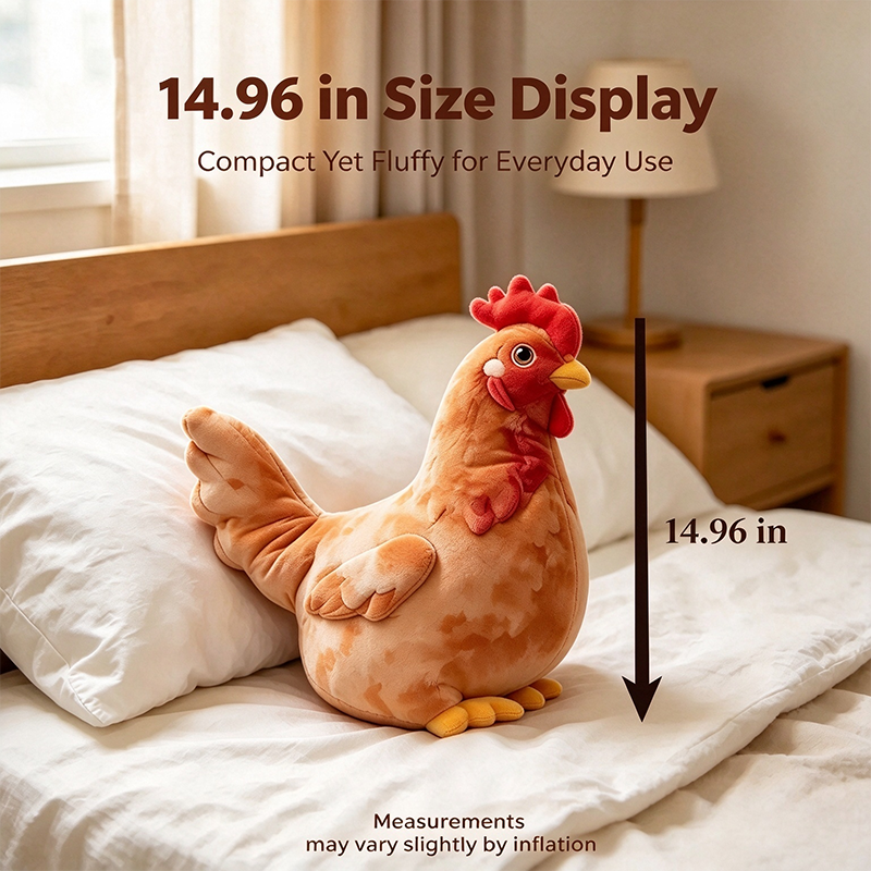 Cute Chicken-Shaped Plush Pillow – Realistic Hen Stuffed Animal & Home Decor Cushion
