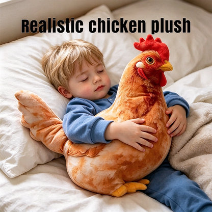 Cute Chicken-Shaped Plush Pillow – Realistic Hen Stuffed Animal & Home Decor Cushion