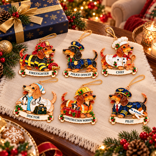 🎄🐶Christmas Career Dachshund Ornaments – A Festive Tribute to Everyday Heroes