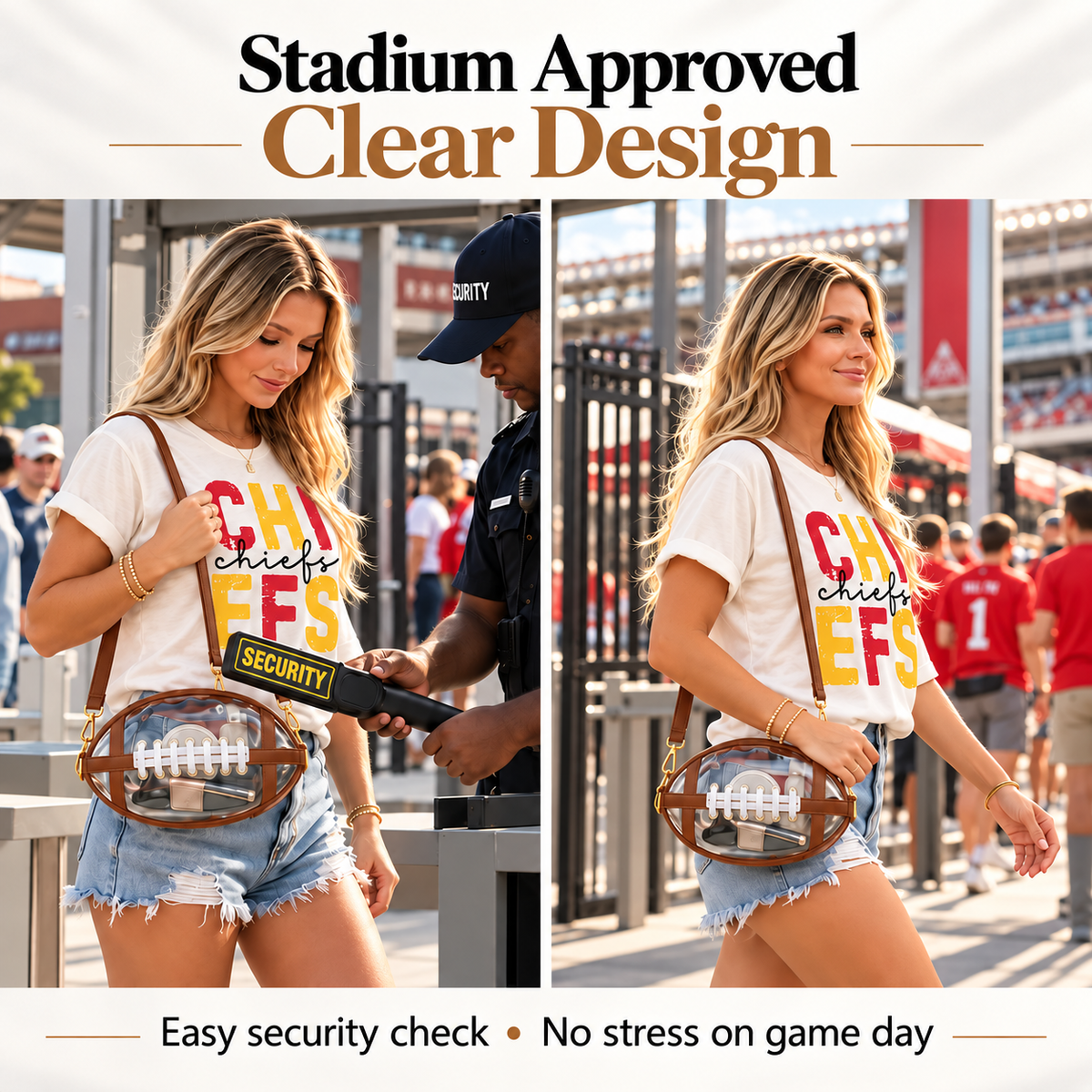 Football Clear Bag — Stadium-Ready Game Day Crossbody