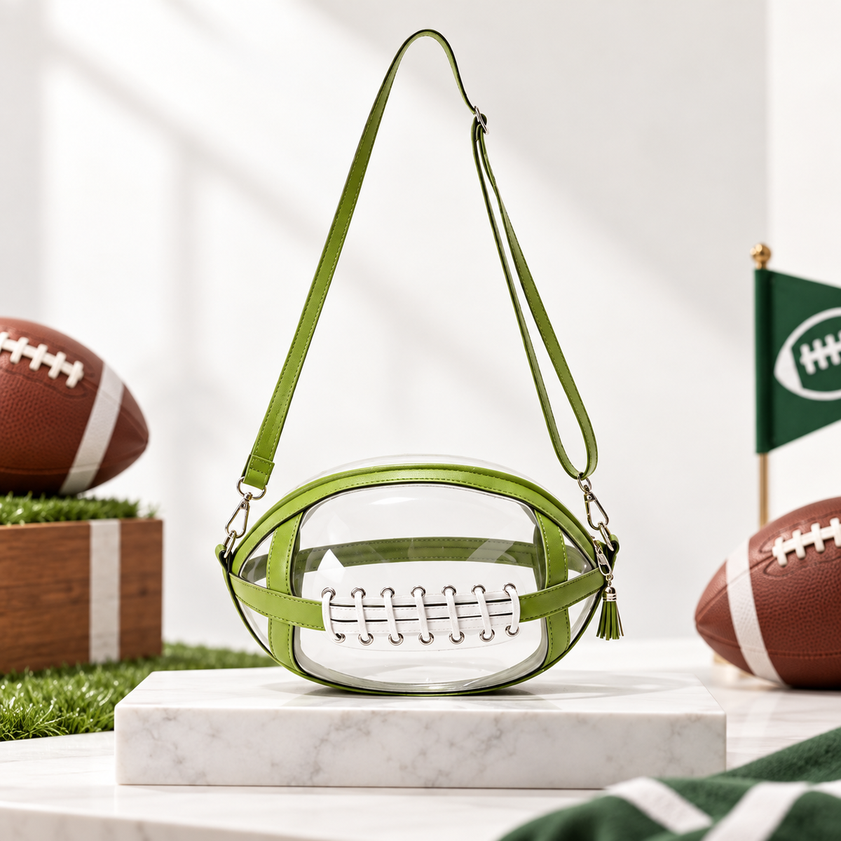 Football Clear Bag — Stadium-Ready Game Day Crossbody