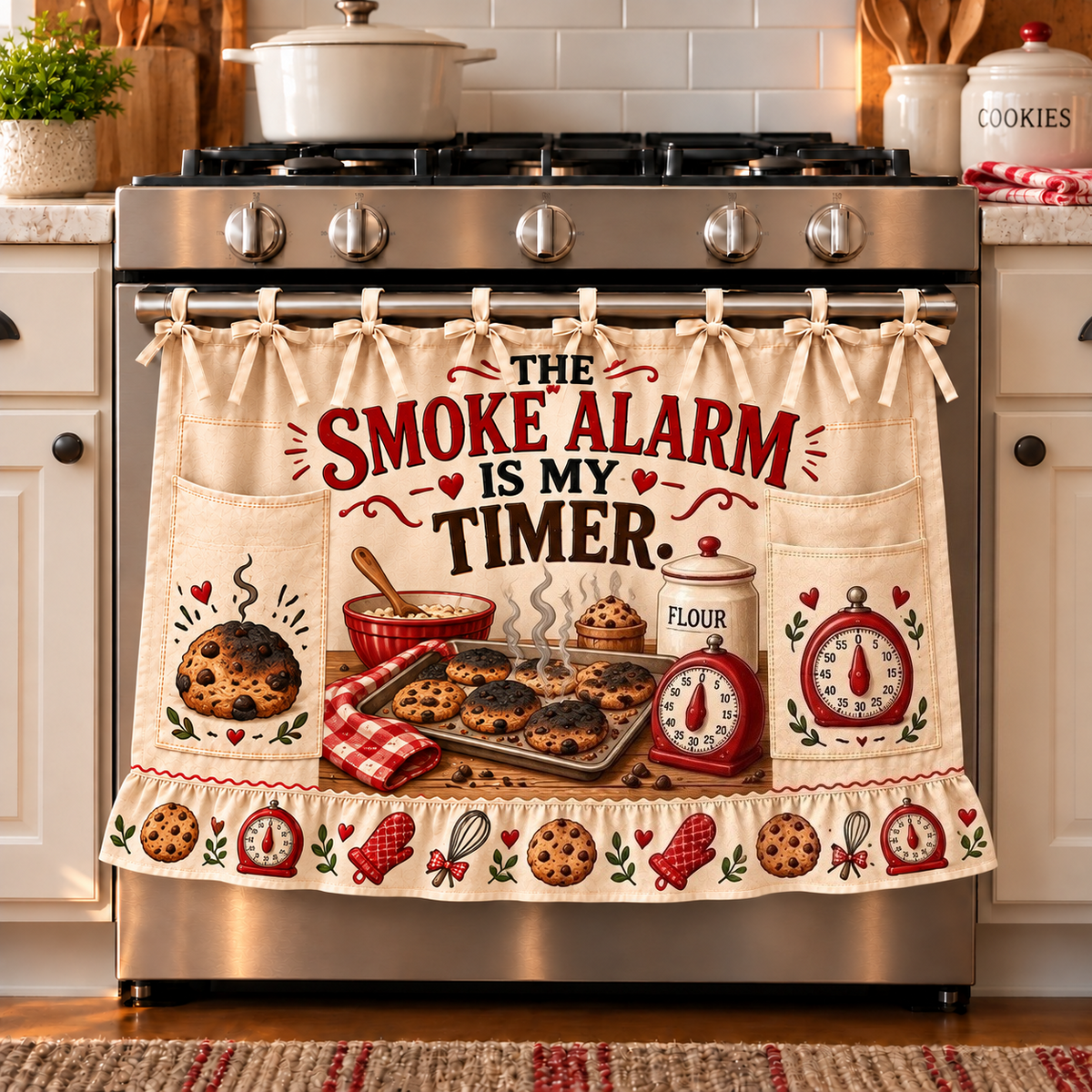 👵 Funny Kitchen Sayings Farmhouse Oven Door Hanging Curtain