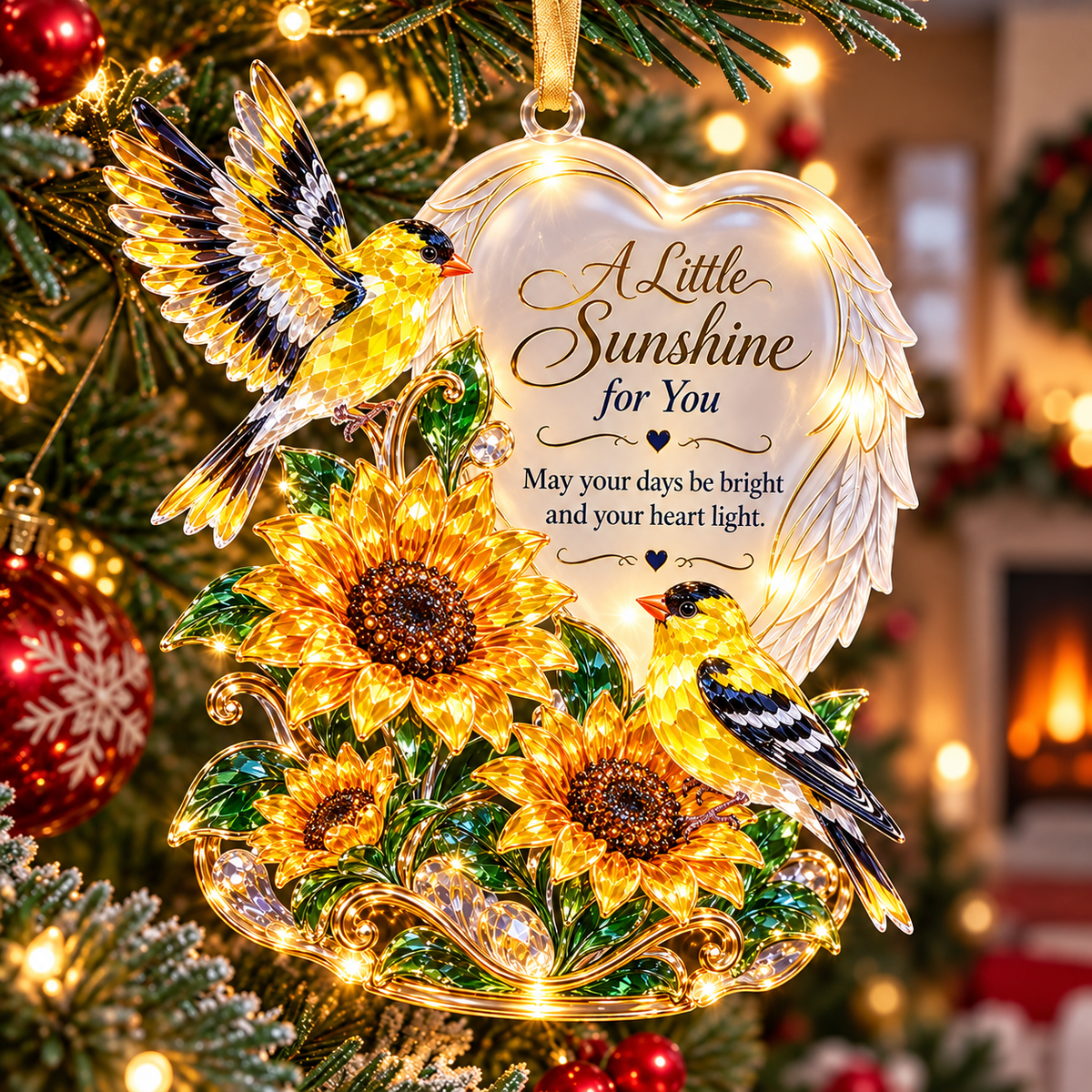 ✨❤️ Heart Winged Inspirational Animal Christmas Ornament
