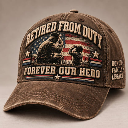 🇺🇸 Forever Our Hero – Veteran & Grandpa Tribute Cap | 2 Meaningful Designs