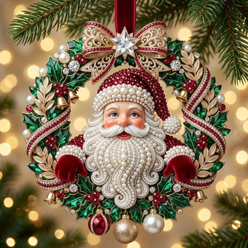 🎅Luxurious Embossed Christmas Tree Ornaments, 5 Classic Designs