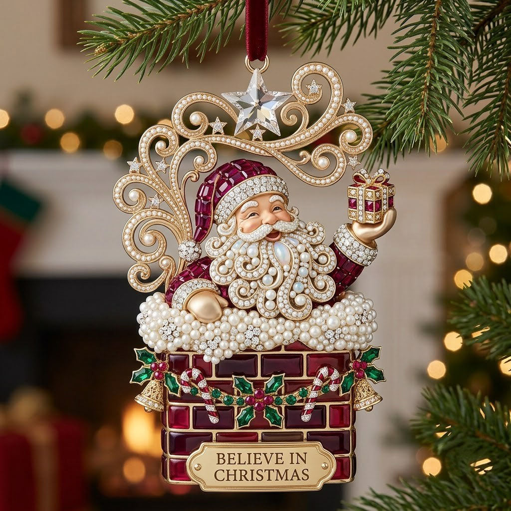 🎅Luxurious Embossed Christmas Tree Ornaments, 5 Classic Designs