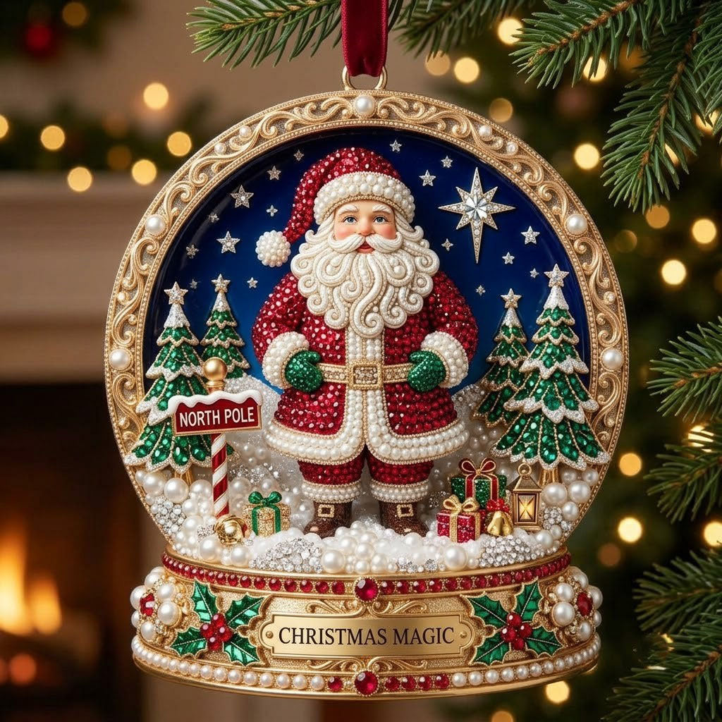 🎅Luxurious Embossed Christmas Tree Ornaments, 5 Classic Designs