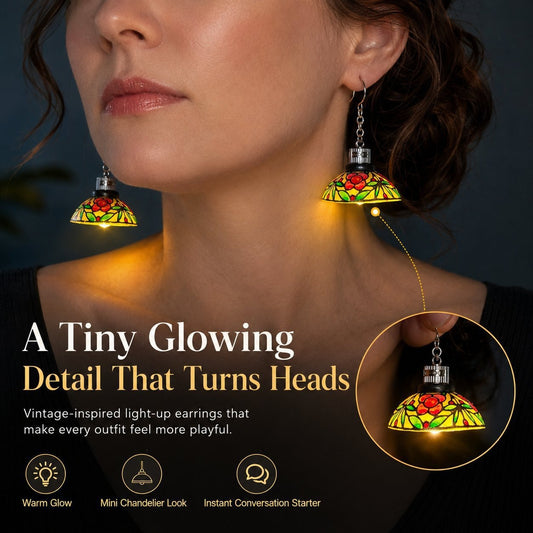 🔥Last Day 50% OFF💡Glowing Mini Chandelier Earrings | Vintage Floral • Light‑Up Design • Party Statement Jewelry