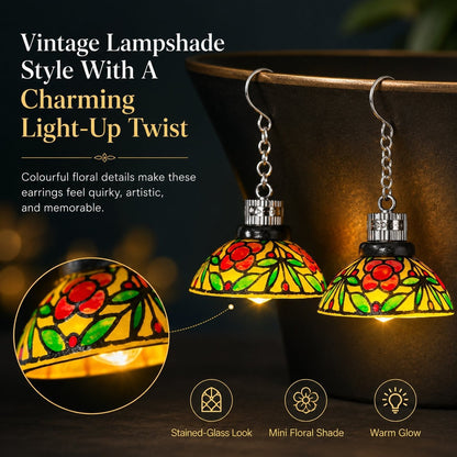 🔥Last Day 50% OFF💡Glowing Mini Chandelier Earrings | Vintage Floral • Light‑Up Design • Party Statement Jewelry