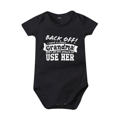 🔥Hot Sale 49% off🌟👶 "Back Off! I Have a Crazy Grandpa" Cute Cotton Baby Bodysuit