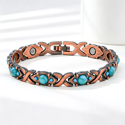 🔥🎁Copper Bracelet for Women, Pure Copper Magnetic Bracelets, Natural Unique Gemstone