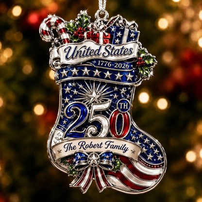 Personalized USA 250th Anniversary Christmas Ornament