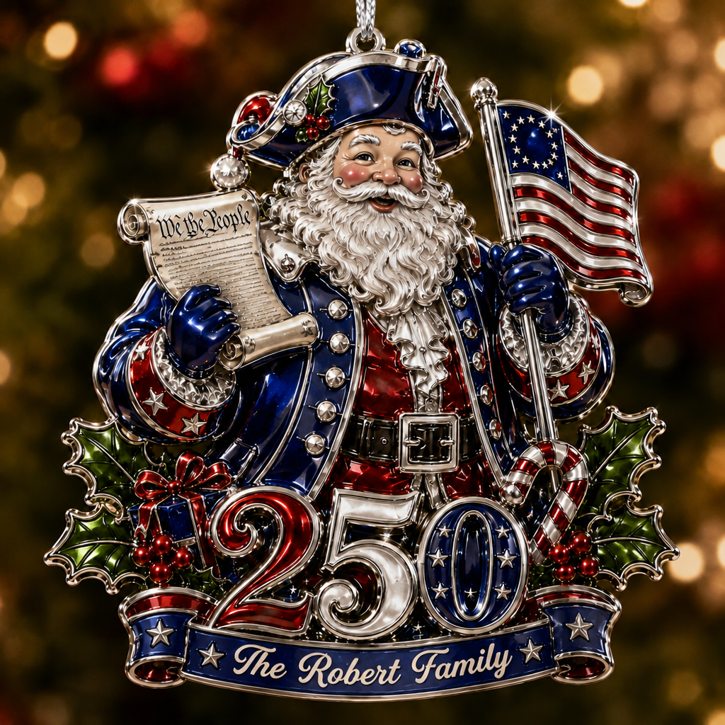Personalized USA 250th Anniversary Christmas Ornament