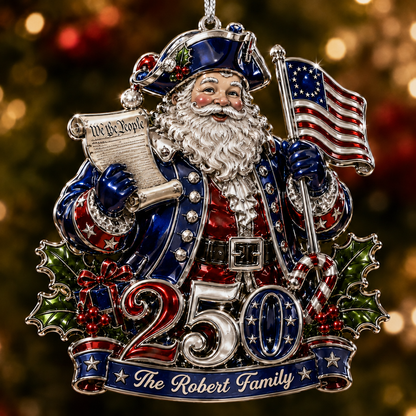 Personalized USA 250th Anniversary Christmas Ornament