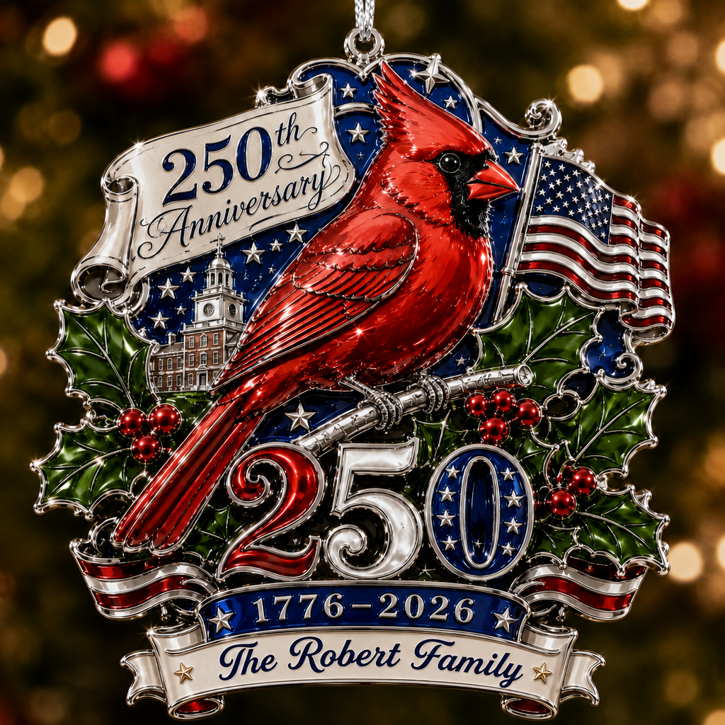 Personalized USA 250th Anniversary Christmas Ornament