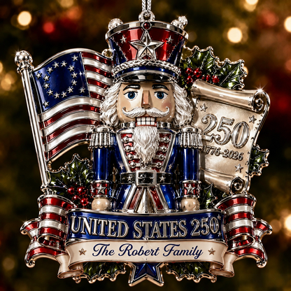 Personalized USA 250th Anniversary Christmas Ornament