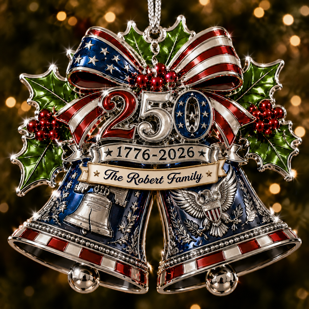 Personalized USA 250th Anniversary Christmas Ornament