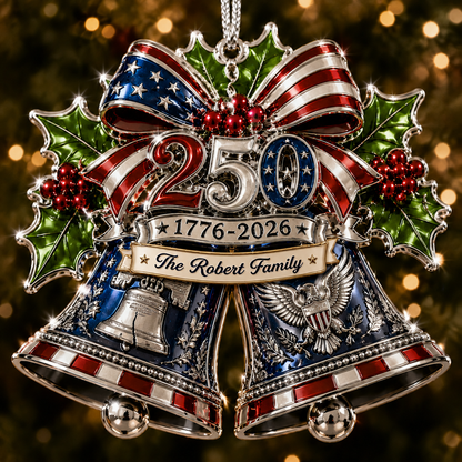 Personalized USA 250th Anniversary Christmas Ornament