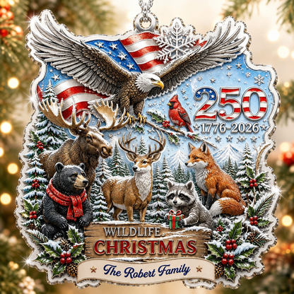Personalized USA 250th Anniversary Christmas Ornament