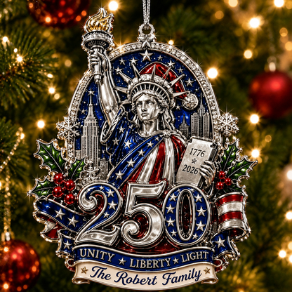 Personalized USA 250th Anniversary Christmas Ornament