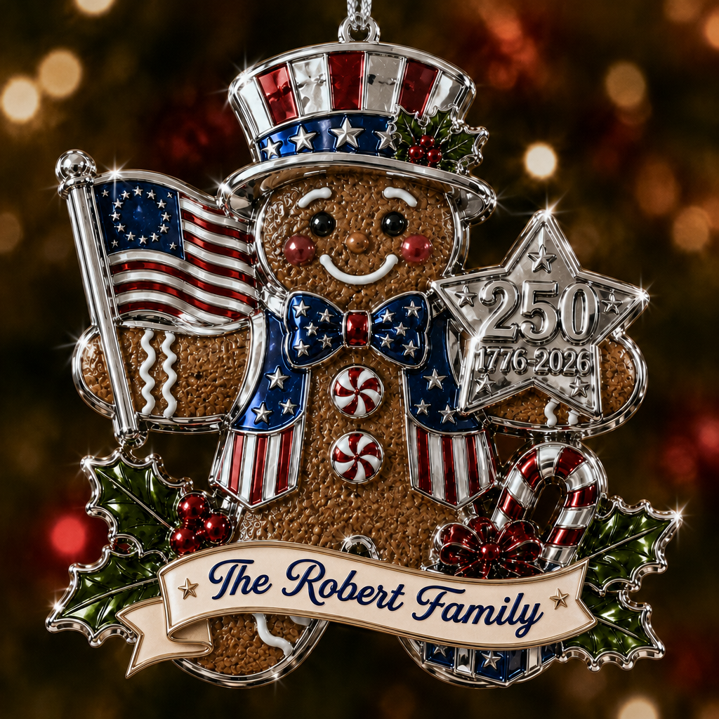 Personalized USA 250th Anniversary Christmas Ornament